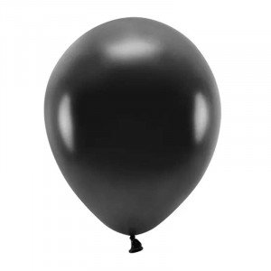Eko Ballonger Metallic Svart, 26 cm, 100-pack - PartyDeco