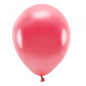 Eko Ballonger Metallic Ljusröd, 26 cm, 100-pack - PartyDeco