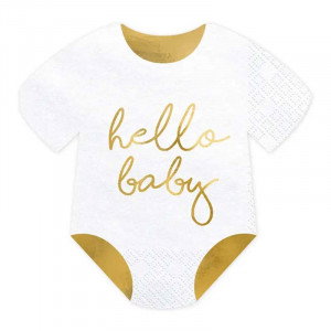 Servetter Baby Romper, Hello Baby - PartyDeco