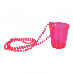 Shotglas med halsband, Neonrosa 
