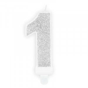 Sifferljus 1, silverglitter - PartyDeco