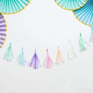 Girlang Tassels skimrande pastell - PartyDeco