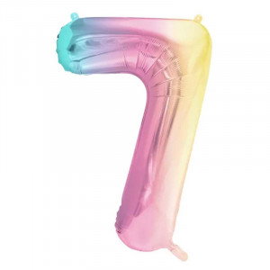 Sifferballong 7, Skimrande Pastell, 86 cm - PartyDeco