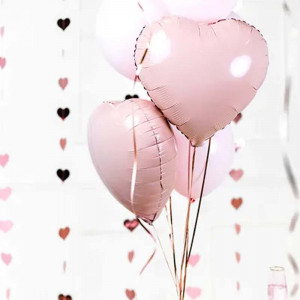 Folieballong Hjärta ljusrosa, 35 cm - PartyDeco