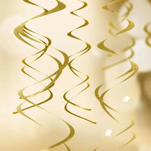 Girlang Swirls guld - PartyDeco