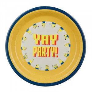 Papperstallrikar Minionerna Ø23 cm - PartyDeco