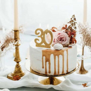 Sifferljus 30, Guldglitter - PartyDeco