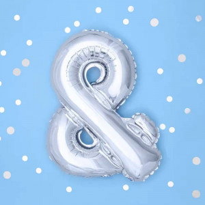 Folieballong &, 35 cm, silver - PartyDeco