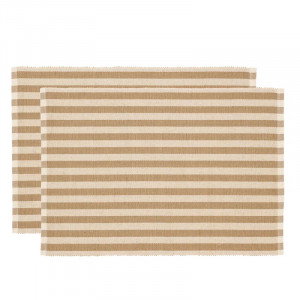 Bordstablett Beige Randig, 2-pack - Södahl