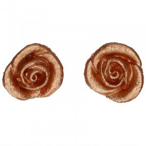 Sockerdekorationer Ros, brons - FunCakes