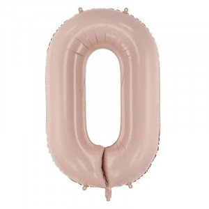 Sifferballong 0, beige, 72 cm - PartyDeco