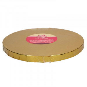 Extra tjock rund tårtbricka Ø25 cm, guld - FunCakes