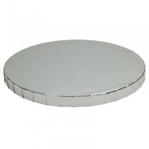 Extra tjock rund tårtbricka Ø25 cm, silver - FunCakes